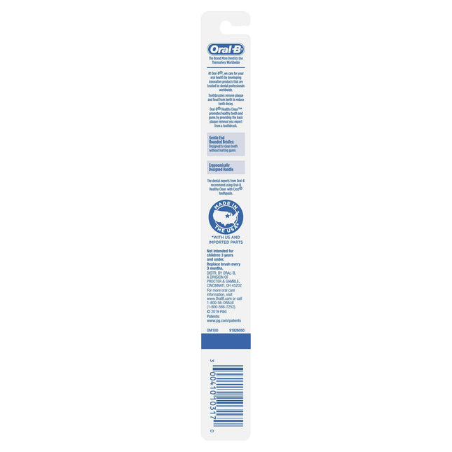 Oral-B Healthy Clean Toothbrush, Soft Bristles, 1 Count