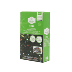 Holiday Time 100 8-Function Multicolor Ultra Slim Wire Led Lights, 34'