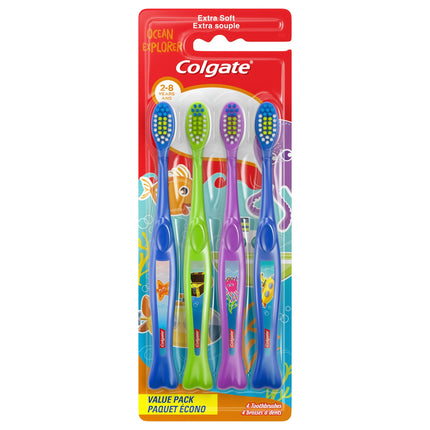 Colgate Kids Toothbrushes with Extra Soft Bristles, Kids Toothbrush Value Pack, Ocean Explorer
