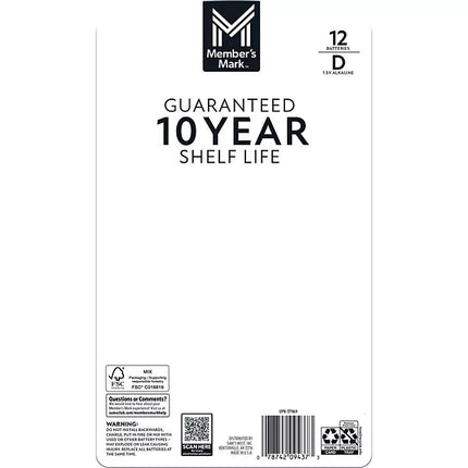 Member's Mark Alkaline D Batteries