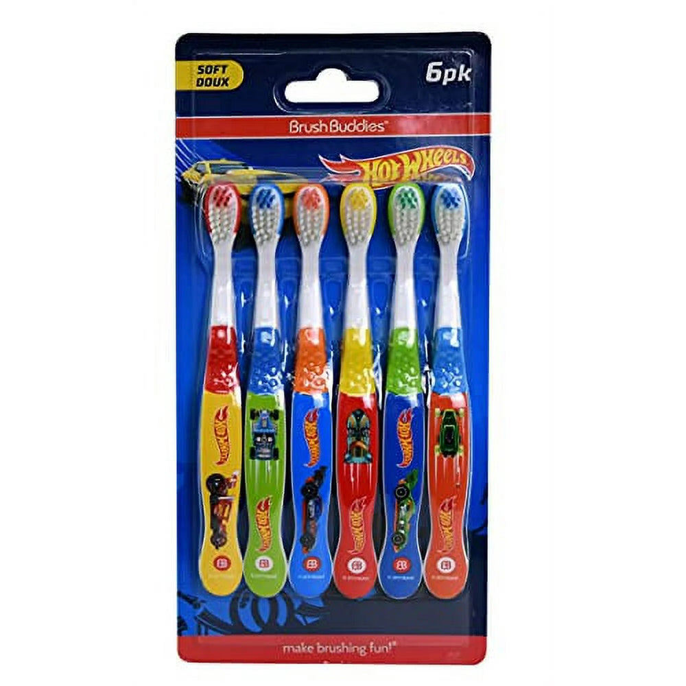 Brush Buddies Hot Wheels Toothbrush for Kids, Kids Battery PoweredToothbrushes, Toothbrush Soft Bristle Toothbrushes for Kids, Toddler ToothbrushAges 2-4, Multicolor, Brush Buddies