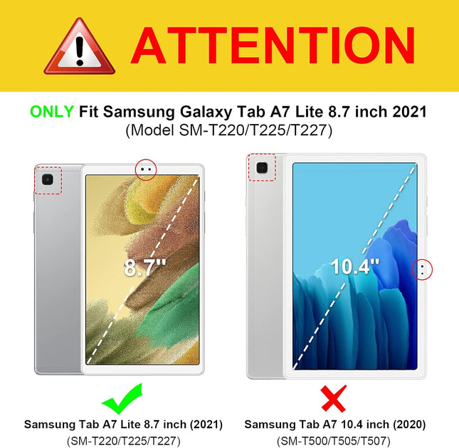 Fintie Slim Case for Samsung Galaxy Tab A7 Lite 8.7 Inch 2021 Model (SM-T220/T225/T227), Ultra Thin Lightweight Hard Back Shell Tri-Fold Stand Cover