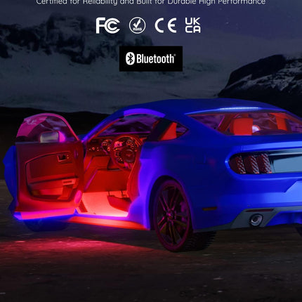 Govee Car LED Lights, Smart Interior Lights with App Control, RGB Inside Car Lights with DIY Mode and Music Mode, 2 Lines Design for Cars with Car Charger, DC 12V