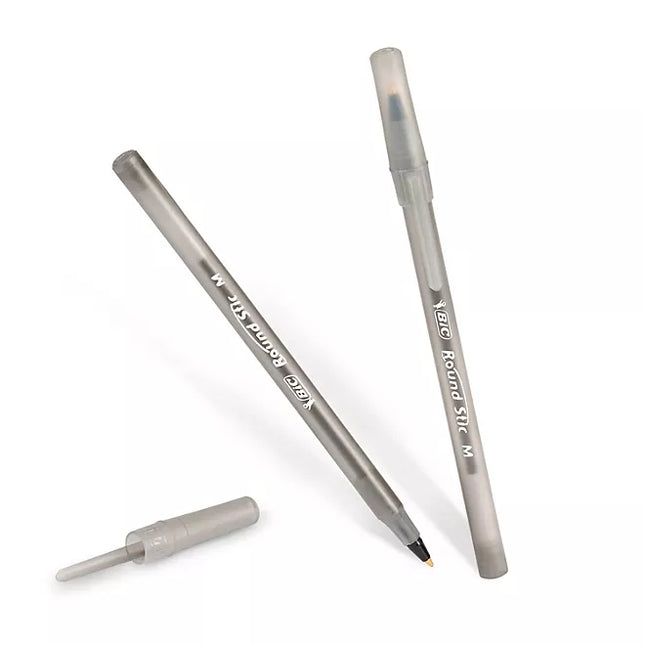 BIC Round Stic Xtra Life, Medium Point, Black