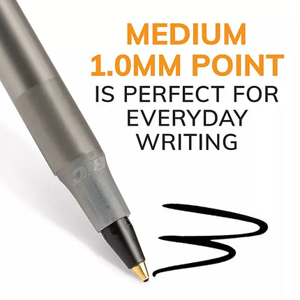 BIC Round Stic Xtra Life, Medium Point, Black
