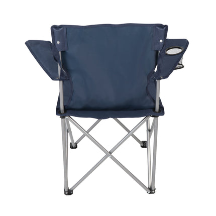 Ozark Trail Basic Quad Folding Camp Chair with Cup Holder, Blue, Adult use