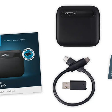Crucial - X6 SE 1TB External USB-C/USB-A Portable SSD - Black
