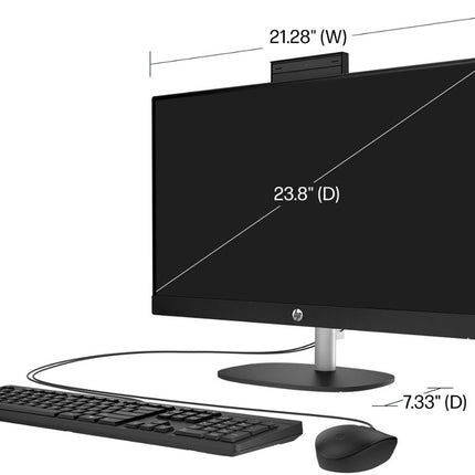 HP - 23.8" Full HD All-in-One - AMD Ryzen 3 - 8GB Memory - 512GB SSD- Jet Black
