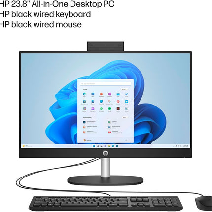 HP - 23.8" Full HD All-in-One - AMD Ryzen 3 - 8GB Memory - 512GB SSD- Jet Black