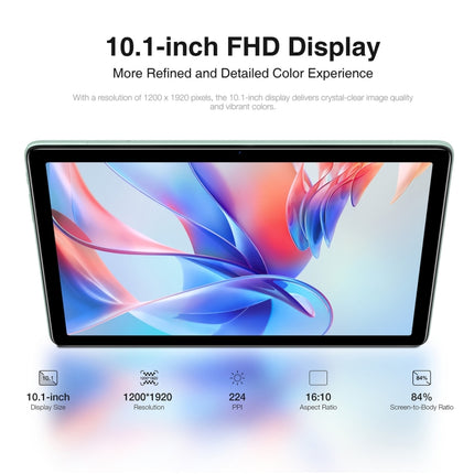 DOOGEE T10S Tablet PC, 10.1 inch, 6GB+128GB, Android 13 Spreadtrum T606 (Green)