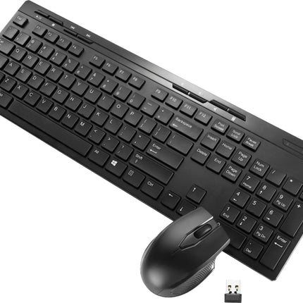 Best Buy essentials™ - Full-size Wireless Membrane Keyboard and Mouse Bundle with USB Reciever - Black