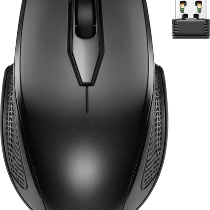 Best Buy essentials™ - Full-size Wireless Membrane Keyboard and Mouse Bundle with USB Reciever - Black