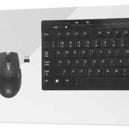 Best Buy essentials™ - Full-size Wireless Membrane Keyboard and Mouse Bundle with USB Reciever - Black
