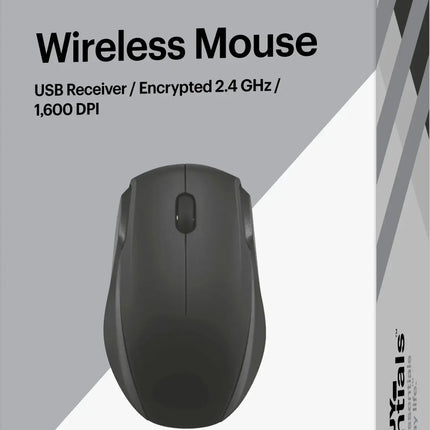 Best Buy essentials™ - Wireless Optical Standard Ambidextrous Mouse with USB Receiver - Black