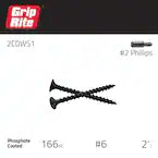 Grip-Rite Grip Rite #6 x 2 in. Philips Bugle-Head Coarse Thread Sharp Point Drywall Screws (1 lb./Pack