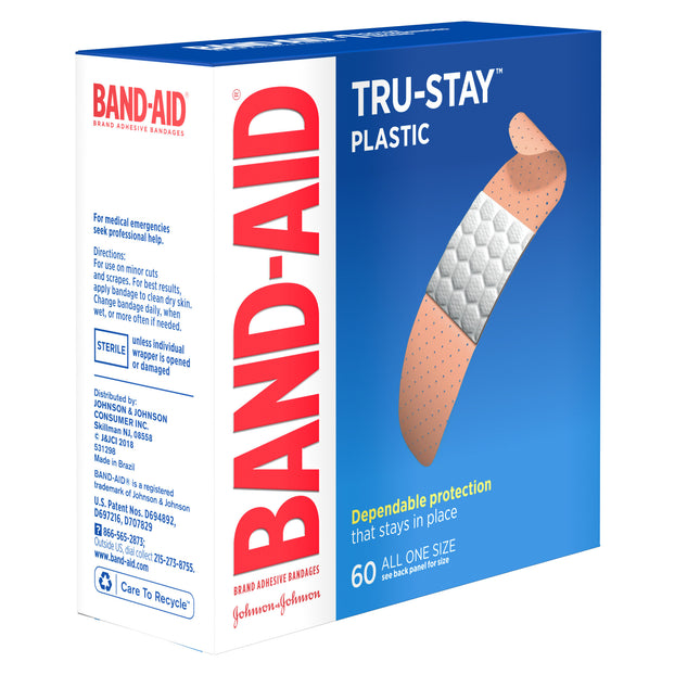 Band-Aid Brand Tru-Stay Plastic Adhesive Bandages, All One Size