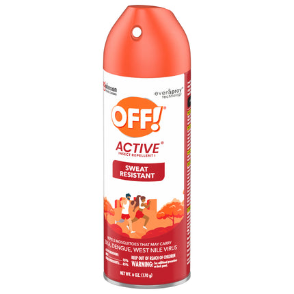OFF! Active Insect Reppelent I, Long-lasting Sweat Resistant Bug Spray, 6 0z