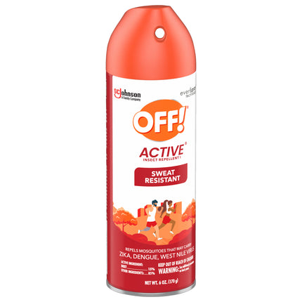 OFF! Active Insect Reppelent I, Long-lasting Sweat Resistant Bug Spray, 6 0z