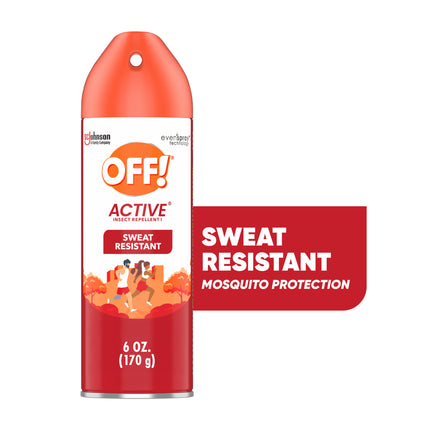 OFF! Active Insect Reppelent I, Long-lasting Sweat Resistant Bug Spray, 6 0z