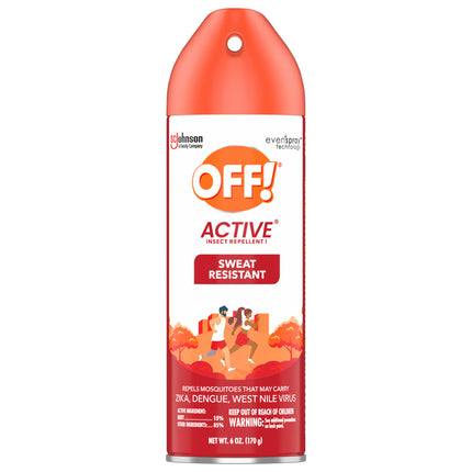 OFF! Active Insect Reppelent I, Long-lasting Sweat Resistant Bug Spray, 6 0z
