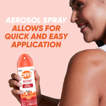 OFF! Active Insect Reppelent I, Long-lasting Sweat Resistant Bug Spray, 6 0z