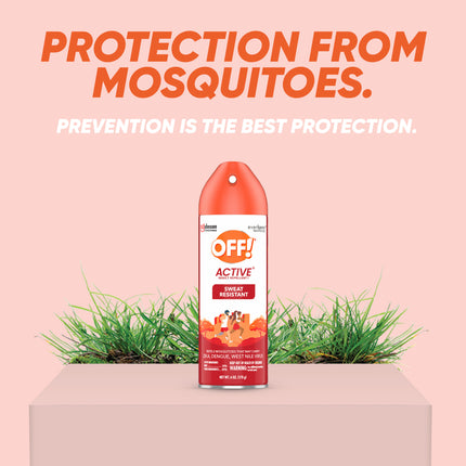 OFF! Active Insect Reppelent I, Long-lasting Sweat Resistant Bug Spray, 6 0z