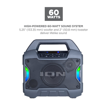 ION Audio Game Day Primetime Portable Rechargeable Speaker with Lights