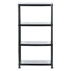HDX 4-Tier Plastic Garage Storage Shelving Unit in Black (28 in. W x 52 in. H x 15 in. D)