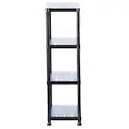HDX 4-Tier Plastic Garage Storage Shelving Unit in Black (28 in. W x 52 in. H x 15 in. D)