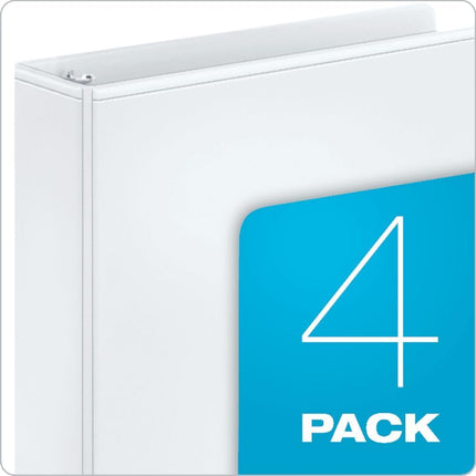 Cardinal Economy 3-Ring Binders, 3", Round Rings, Holds 625 Sheets, ClearVue Presentation View, Non-Stick, White, Carton of 12 (90651)