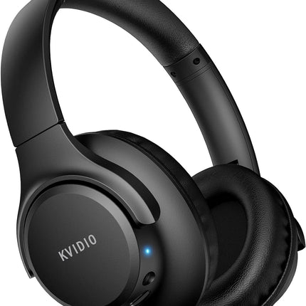 KVIDIO [Updated Bluetooth Headphones Over Ear, 65 Hours Playtime Wireless Headphones with Microphone,FoldableLightweight Headset with Deep Bass,HiFi Stereo Sound for Travel Work Cellphone
