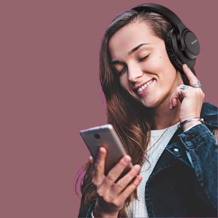 KVIDIO [Updated Bluetooth Headphones Over Ear, 65 Hours Playtime Wireless Headphones with Microphone,FoldableLightweight Headset with Deep Bass,HiFi Stereo Sound for Travel Work Cellphone
