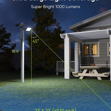 JACKYLED 1000 Lumens 299 LED Solar Lights Outdoor Bright Solar Dusk to Dawn Light with 4000mAh Battery, IP65Waterproof Outdoor Solar Powered Security Flood Light for Wall Porch Shed Barn