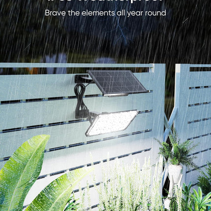 JACKYLED 1000 Lumens 299 LED Solar Lights Outdoor Bright Solar Dusk to Dawn Light with 4000mAh Battery, IP65Waterproof Outdoor Solar Powered Security Flood Light for Wall Porch Shed Barn