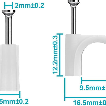 Monoprice Circle cable clips with steel nail, 10mm, 100pcs/Pack