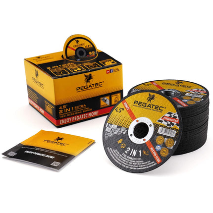 PEGATEC Cut Off Wheels Quality Thin 4 1/2 x0.04x7/8 inch Cutting Disc, Metal & Stainless Steel Aggressive Cutting Wheel for Angle Grinder, General Purpose Metal Cutting (4.5inch)