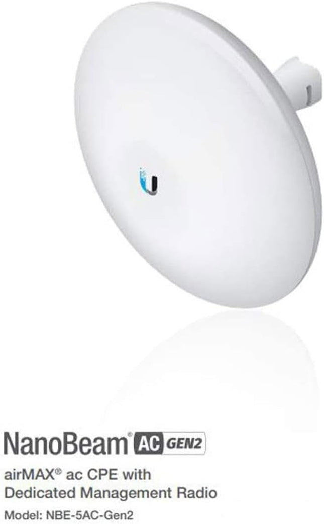 Ubiquiti Networks 2 PACK NBE-5AC-GEN2 NanoBeam ac Gen2 airMAX ac CPE with Dedicated Management Radio