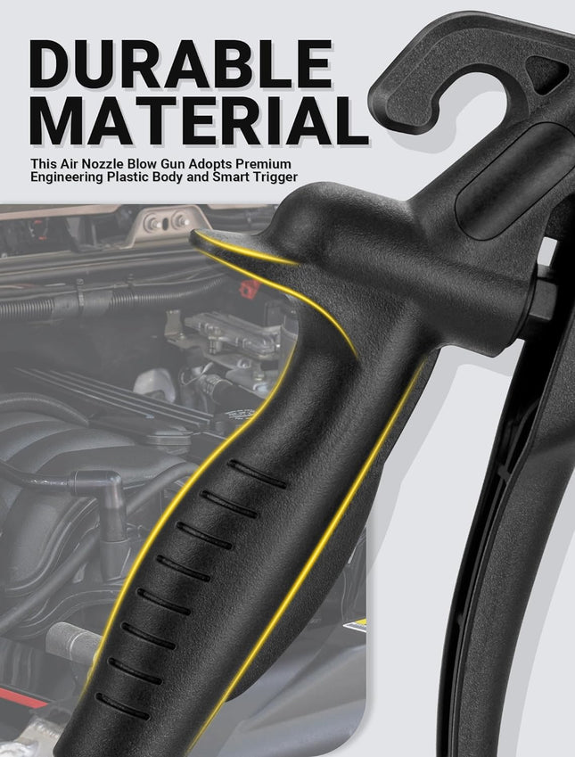 High Power Air Blow Gun with Rubber Guard, Industrial Household, Dust Cleaning Car Detailing