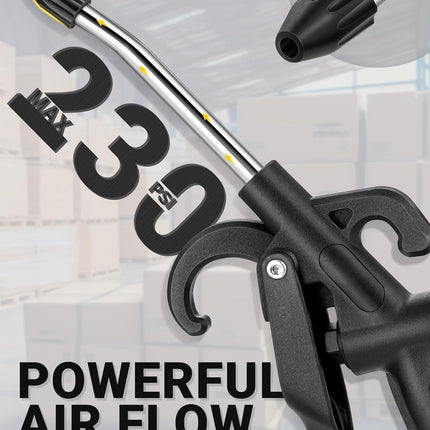 High Power Air Blow Gun with Rubber Guard, Industrial Household, Dust Cleaning Car Detailing