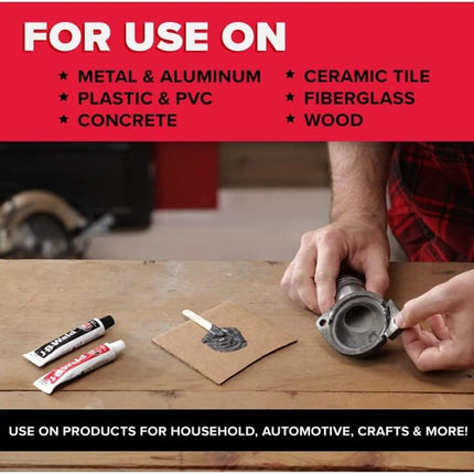 J-B Weld Original Epoxy, Steel Reinforced Epoxy, High Strength -2 Pack, Dark Grey (8265S-2)