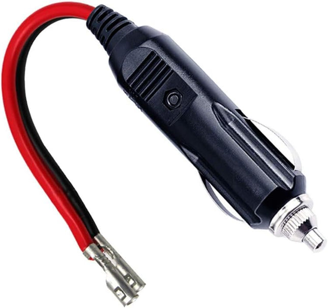KUNCAN Replacement Cigarette Lighter Plug - 12 Volt Male Cigar Plug with Leads Car Adapter Dc Battery Charger Connectors 12V Power Supply for Auto Accessories with LED Lights 15A
