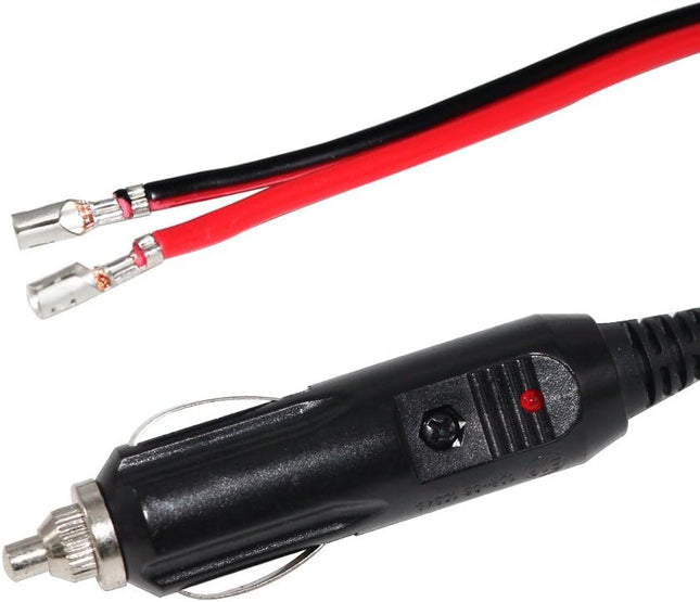 KUNCAN Replacement Cigarette Lighter Plug - 12 Volt Male Cigar Plug with Leads Car Adapter Dc Battery Charger Connectors 12V Power Supply for Auto Accessories with LED Lights 15A