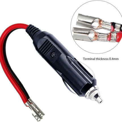 KUNCAN Replacement Cigarette Lighter Plug - 12 Volt Male Cigar Plug with Leads Car Adapter Dc Battery Charger Connectors 12V Power Supply for Auto Accessories with LED Lights 15A