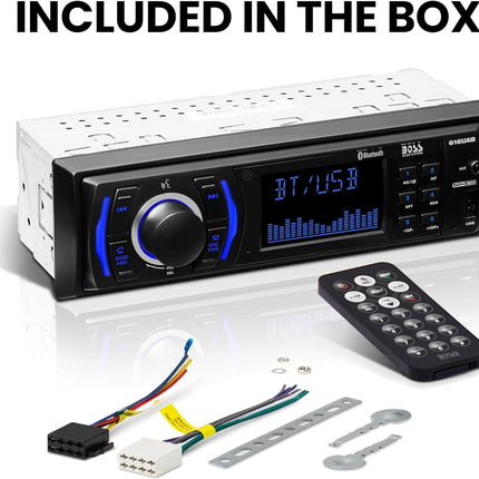 BOSS Audio Systems 616UAB Car Stereo - Single Din, Bluetooth, No CD DVD Player, AM/FM Radio Receiver, Wireless Remote Control, MP3, USB, Aux-in,