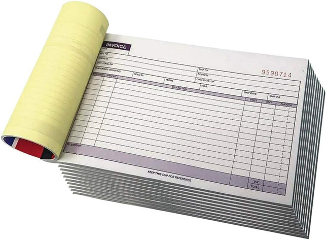 Large Sales Order Book Receipt Invoice Duplicate Carbonless 50 Sets 5.5" X 8"5 (Horizontal)