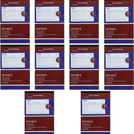 Large Sales Order Book Receipt Invoice Duplicate Carbonless 50 Sets 5.5" X 8"5 (Horizontal)