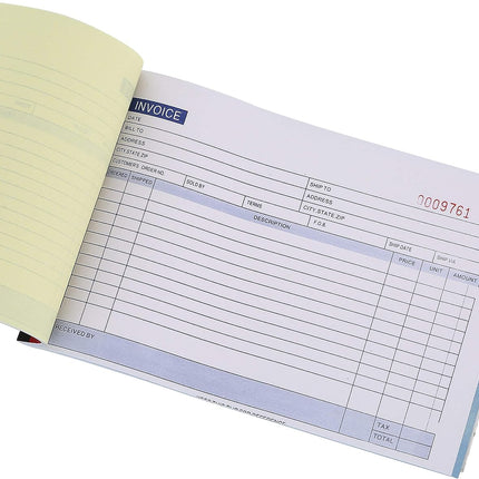 Large Sales Order Book Receipt Invoice Duplicate Carbonless 50 Sets 5.5" X 8"5 (Horizontal)