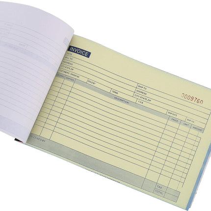 Large Sales Order Book Receipt Invoice Duplicate Carbonless 50 Sets 5.5" X 8"5 (Horizontal)