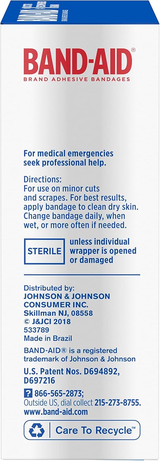 Band-Aid Brand Tru-Stay Sheer Strips Adhesive Bandages for First Aid and Wound Care, All One Size