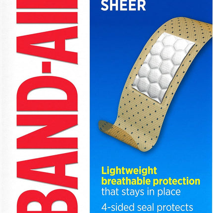 Band-Aid Brand Tru-Stay Sheer Strips Adhesive Bandages for First Aid and Wound Care, All One Size